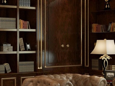 241 | Private Villa Sharjah material palette — Dark wood panelling