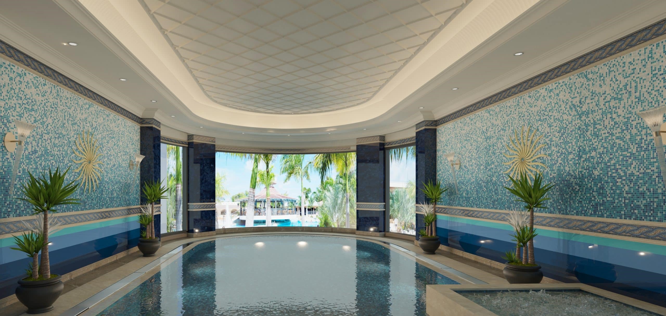 SAK Residence — indoor pool. Luxury villa interior design by IAIA.