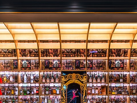 260 | La Casa del Tango material palette — Backlit bar wall