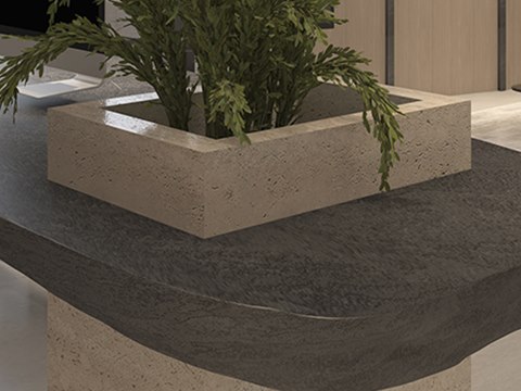 274 | AS Private Office material palette — Dark stone & travertine
