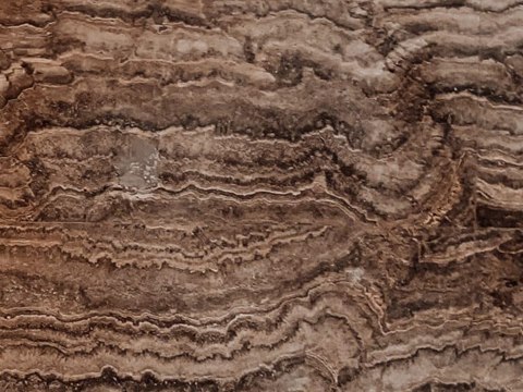 Bvlgari Mansion 15 material palette — Vein-cut travertine