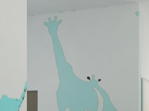 224 | Children of Africa Hospital material palette — Giraffe mural