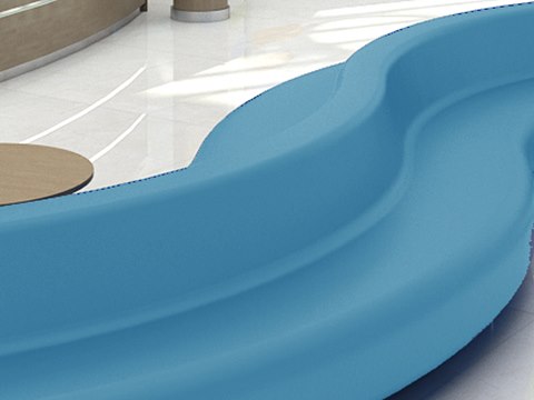 224 | Children of Africa Hospital material palette — Serpentine blue sofa