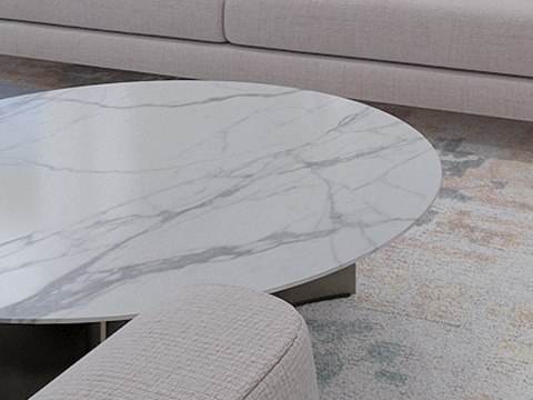 Contemporary Villa material palette — Veined white marble