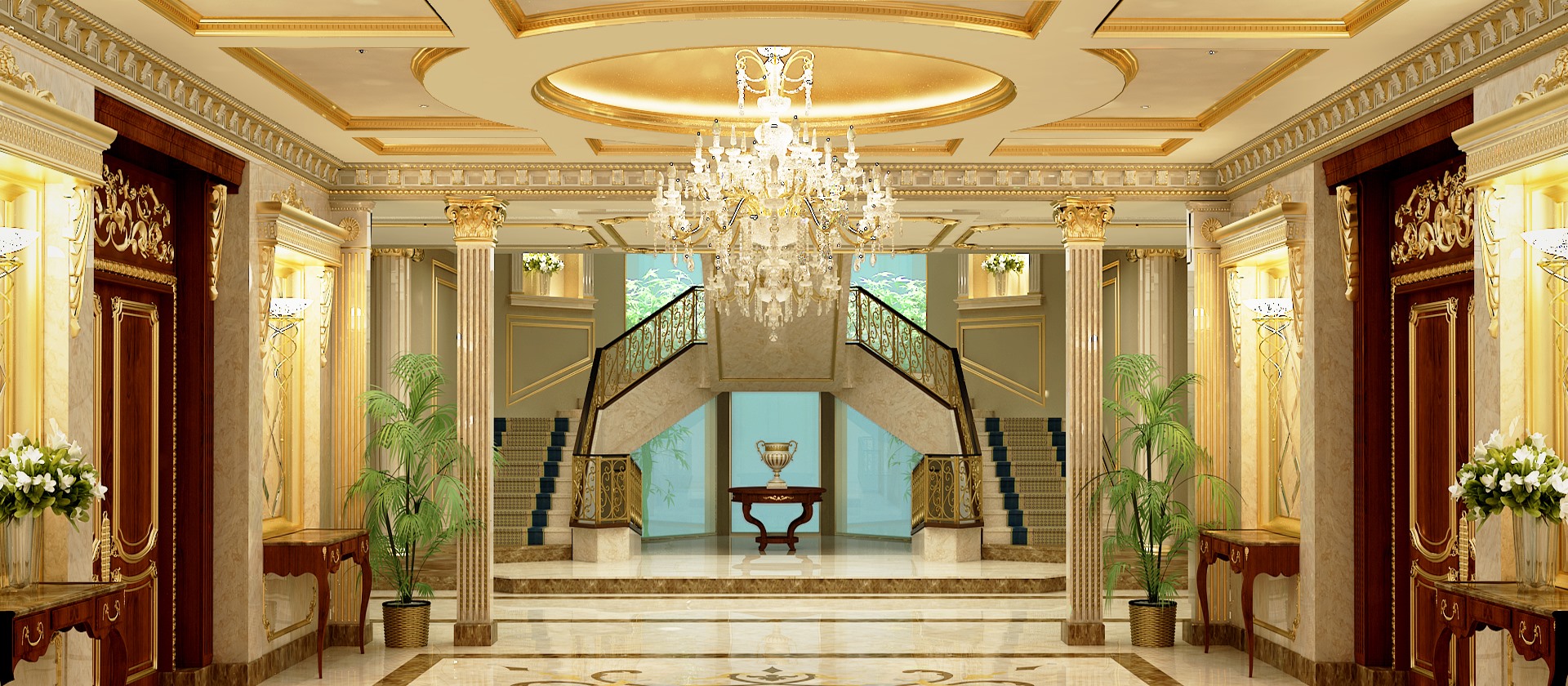DF Private Residence — entrance halls. Luxury villa interior design by IAIA.