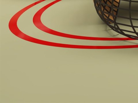 Dog Park material palette — Sage floor & red track
