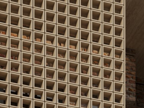 305 | Echoes of Stone — Architecture material palette — Perforated screen