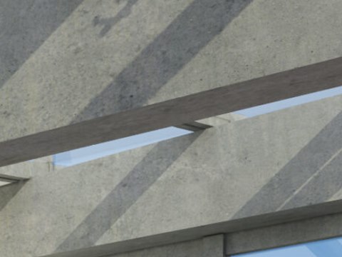 C10 | Ferrari Museum material palette — Concrete beams
