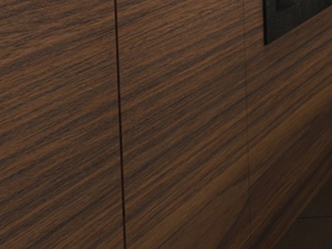 Hotel Lobby material palette — Walnut veneer
