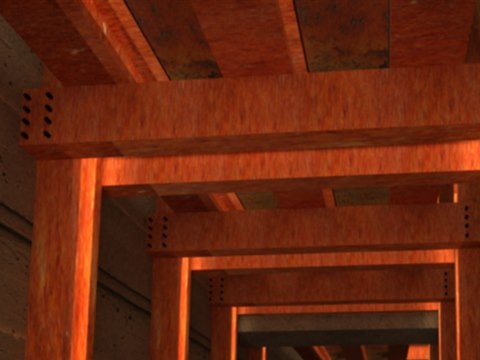 C19 | Industriel Pub material palette — Bolted weathering steel