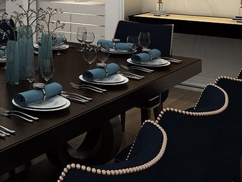 225 | Private Residence material palette — Navy velvet & dark oak