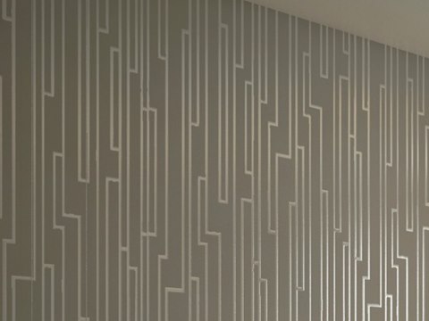 242 | AF Private Residence material palette — Linear-pattern wallcovering