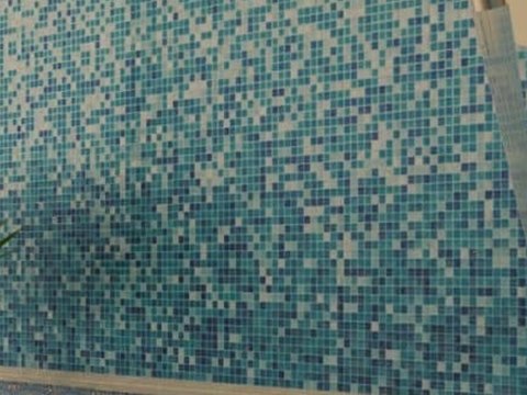 244 | SAK Residence material palette — Blue glass mosaic