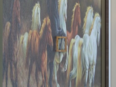 244 | SAK Residence material palette — Painted horse mural