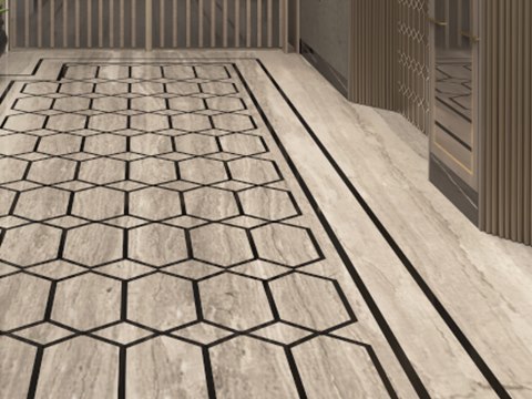 P248 | Intercontinental Hotel material palette — Hexagon stone inlay