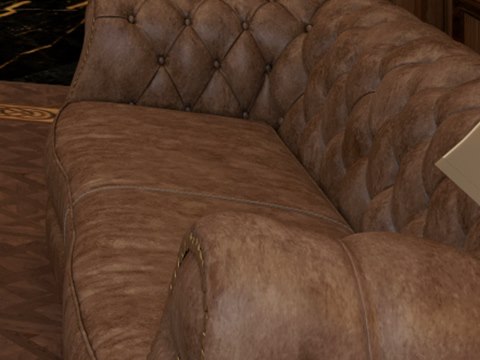 250 | AWBK Private Office material palette — Tufted tan leather