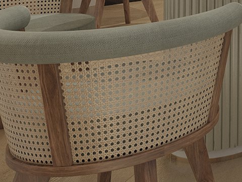 254 | La Donna Restaurant material palette — Cane & sage