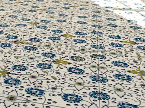 231 | Private Mosque material palette — Flowered prayer carpet