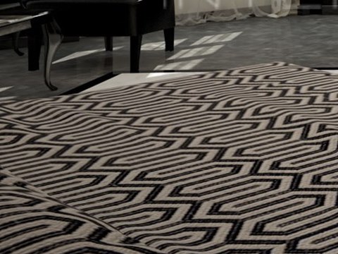 196 | Private Palace & Guest Wing material palette — Black & white geometric weave