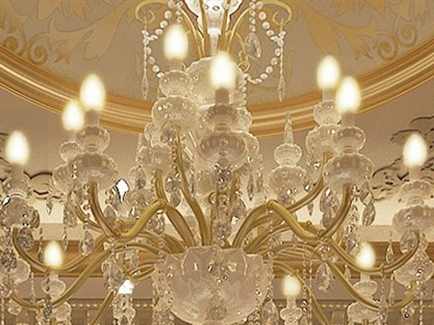 213 | Classical Private Palace material palette — Crystal chandelier