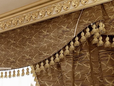 213 | Classical Private Palace material palette — Bronze damask drapery