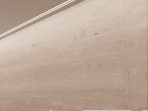 C22 | Private Triplex material palette — Travertine wall