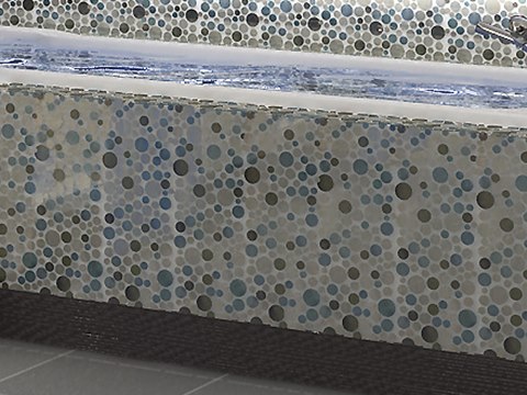 206 | Private Villa material palette — Pebble mosaic