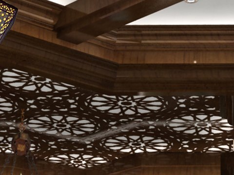 150 | Royal Family Palace material palette — Carved timber fretwork