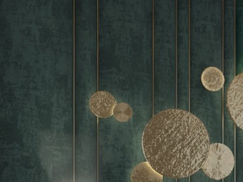 WBK Penthouse material palette — Teal velvet & gold